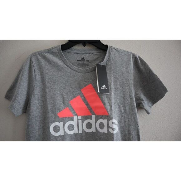 adidas HI1147 Women's Sz S Gray Heather Badge of Sport Logo Basic S/S T-Shirt - Picture 3 of 5